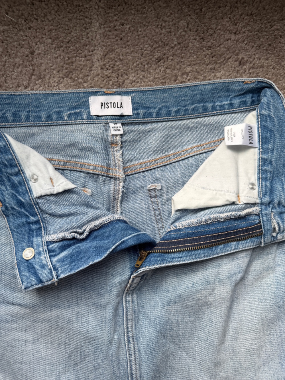 Pistola Alice Midi Denim Skirt with Center Slit - Picture 6 of 7